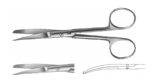 Ножиці вигнуті гострі/тупі 130 мм